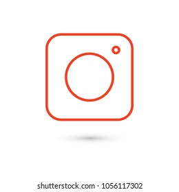 Photo camera icon vector illustration. Linear symbol with thin outline. The thickness is edited. Minimalist style.