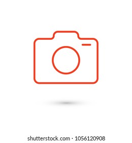 Photo camera icon vector illustration. Linear symbol with thin outline. The thickness is edited. Minimalist style.