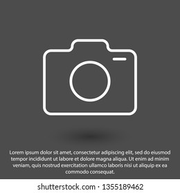 Photo camera icon vector illustration. Linear symbol with thin outline. The thickness is edited. Minimalist style.
