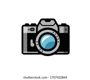 Photo camera icon. Vector illustration isolated on white background