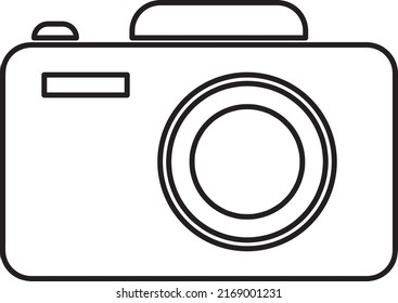 photo camera icon Vector illustration line art on white background..eps
