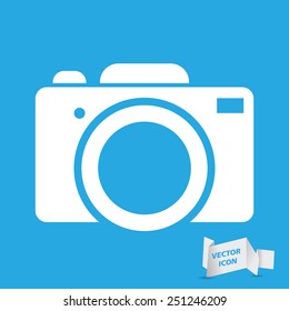 photo camera icon - vector illustration