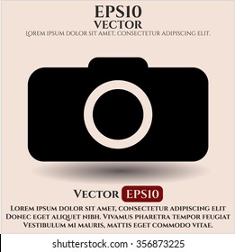 Ilustración vectorial de icono de cámara fotográfica