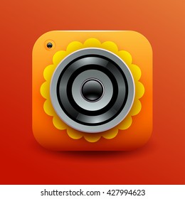 Photo Camera Icon : Vector Illustration