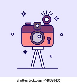 Photo camera icon. Vector illustration.