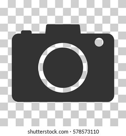 Photo Camera icon. Vector illustration style is flat iconic symbol, gray color, transparent background. Designed for web and software interfaces.