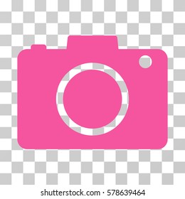 Photo Camera icon. Vector illustration style is flat iconic symbol, pink color, transparent background. Designed for web and software interfaces.