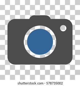 Photo Camera icon. Vector illustration style is flat iconic bicolor symbol, cobalt and gray colors, transparent background. Designed for web and software interfaces.