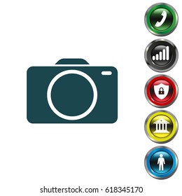 photo camera icon. vector illustration