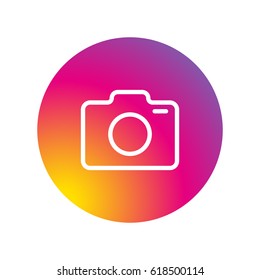 Photo camera icon vector illustration. Linear symbol with thin outline. The thickness is edited. Minimalist style.