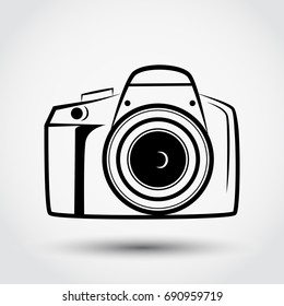 Photo camera icon, Vector illustration