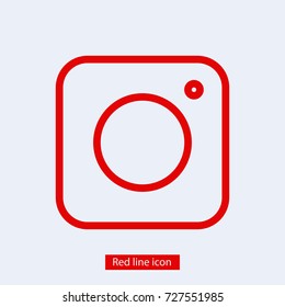 Photo camera icon vector illustration. Linear symbol with thin outline. The thickness is edited. Minimalist style.