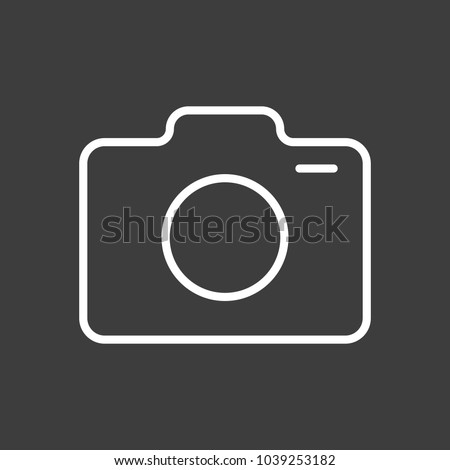 Photo camera icon vector illustration. Linear symbol with thin outline. The thickness is edited. Minimalist style.