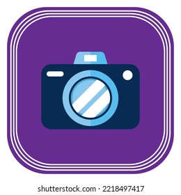 photo camera icon vector image with purple background