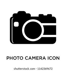 Photo camera icon vector isolated on white background for your web and mobile app design, Photo camera logo concept