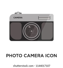 Photo camera icon vector isolated on white background for your web and mobile app design, Photo camera logo concept