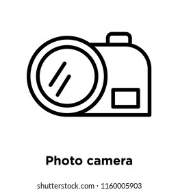 Photo camera icon vector isolated on white background, Photo camera transparent sign , line or linear sign, element design in outline style