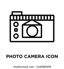 Photo camera icon vector isolated on white background, Photo camera transparent sign , line and outline elements in linear style