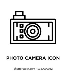 Photo camera icon vector isolated on white background, Photo camera transparent sign , line and outline elements in linear style