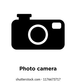 Photo camera icon vector isolated on white background, logo concept of Photo camera sign on transparent background, filled black symbol