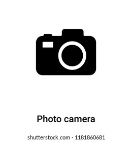 Photo camera icon vector isolated on white background, logo concept of Photo camera sign on transparent background, filled black symbol