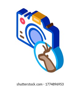 Photo Camera Icon Vector. Isometric Photo Camera sign. color isolated symbol illustration