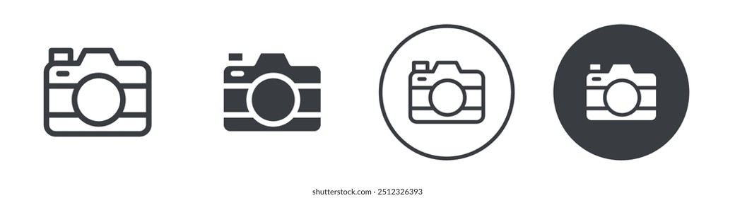Ícone de câmera de foto Contorno do logotipo do vetor
