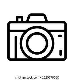 Photo Camera Icon Vector. Outline Photo Camera Sign. Isolated Contour Symbol Illustration