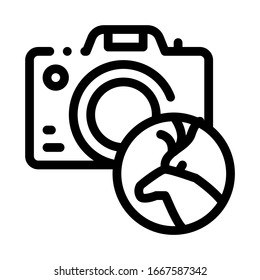 Photo Camera Icon Vector. Outline Photo Camera Sign. Isolated Contour Symbol Illustration