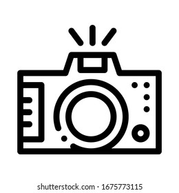Photo Camera Icon Vector. Outline Photo Camera Sign. Isolated Contour Symbol Illustration
