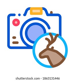 Vector de iconos de cámara fotográfica. Signo de cámara fotográfica de esquema. Ilustración de símbolo de contorno aislado de color