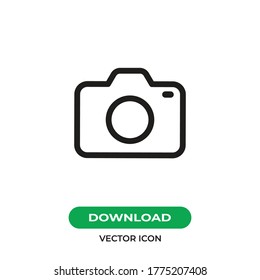 Photo camera icon vector. Photography sign