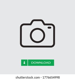 Photo camera icon vector. Photography sign