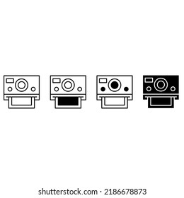 Photo camera icon vector set. Photography studio illustration sign collection. film symbol.