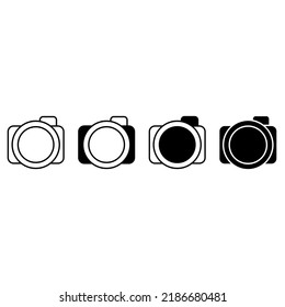 Photo camera icon vector set. Photography studio illustration sign collection. film symbol.