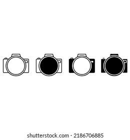 Photo camera icon vector set. Photography studio illustration sign collection. film symbol.