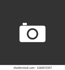 photo camera icon vector. photo camera sign on black background. photo camera icon for web and app