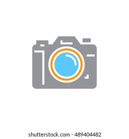 Photo camera icon vector, solid flat sign, colorful pictogram isolated on white. logo illustration