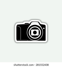photo camera icon - vector sticker