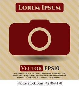 icono de la cámara de fotos vector símbolo de pesos planos jpg aplicación web