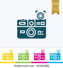 Photo Camera Icon Vector Symbol Design
