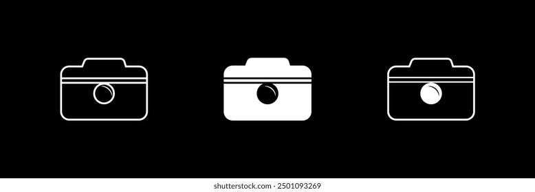 photo camera icon vector.camera icon on balck and white  background eps 10