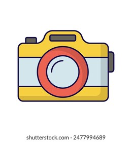 Icono de cámara de fotos con fondo blanco Vector ilustración de stock