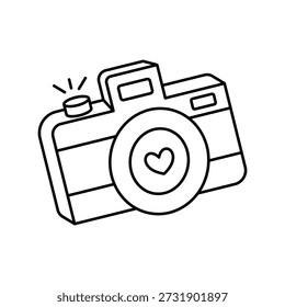 Icono de cámara fotográfica con fondo blanco Vector ilustración de stock