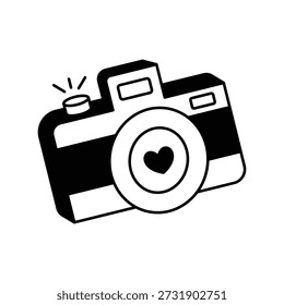 Icono de cámara fotográfica con fondo blanco Vector ilustración de stock