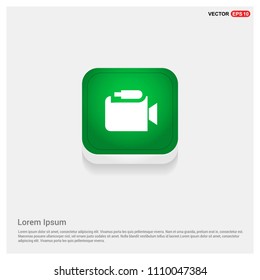 Photo camera iconGreen Web Button - Free vector icon