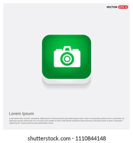 Photo camera iconGreen Web Button - Free vector icon