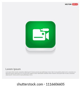 Photo camera iconGreen Web Button - Free vector icon