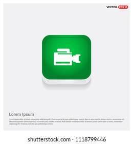 Photo camera iconGreen Web Button - Free vector icon