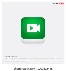 Photo camera iconGreen Web Button - Free vector icon